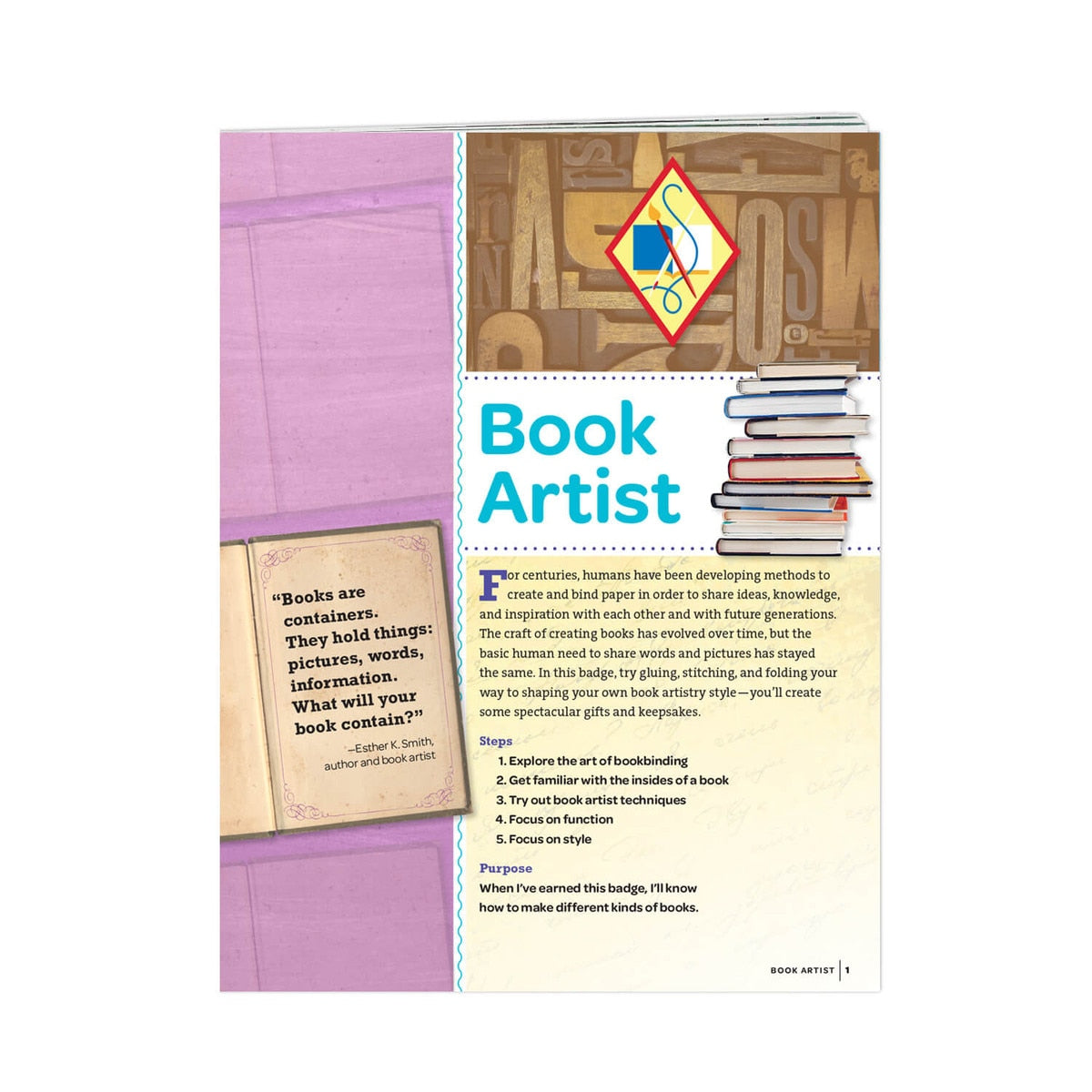 Cadette Book Artist Badge Requirements