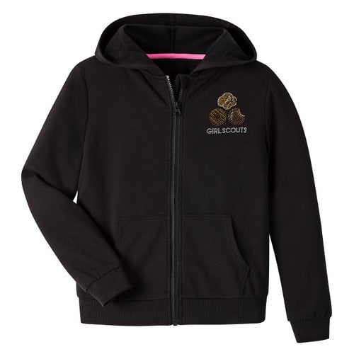 Rhinestone Cookie Zip-Up Hoodie - Girls