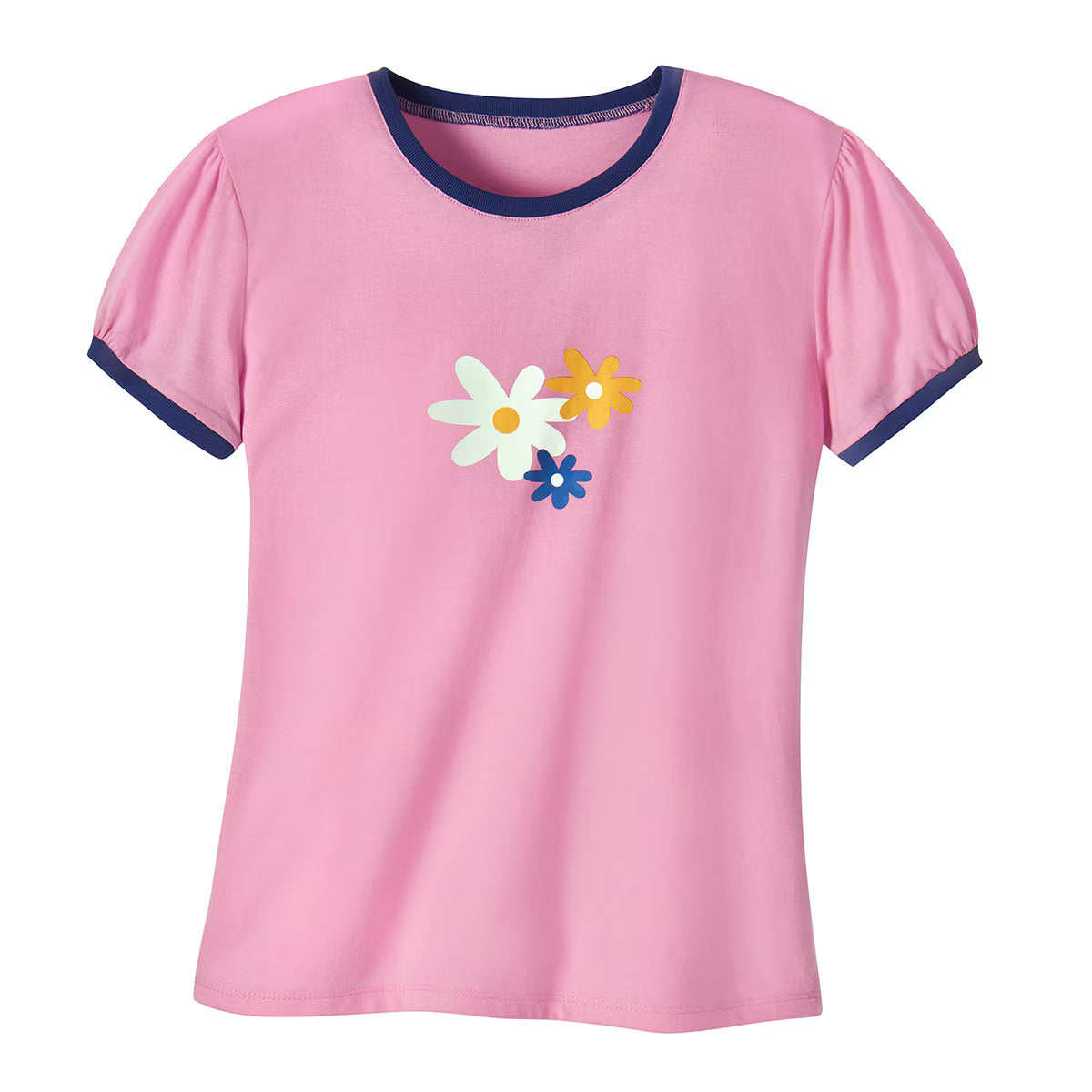Daisy Puff Sleeve T-Shirt - Girls