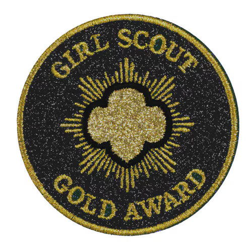Girl Scouts Gold Award Glitter Iron-On Super Fun Patch