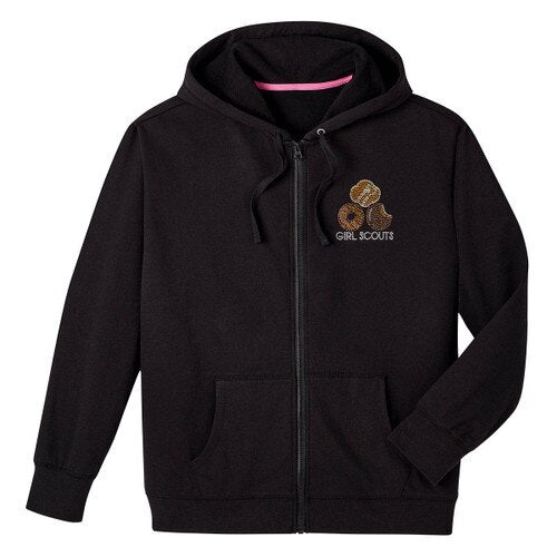 Rhinestone Cookie Zip-Up Hoodie - Womens