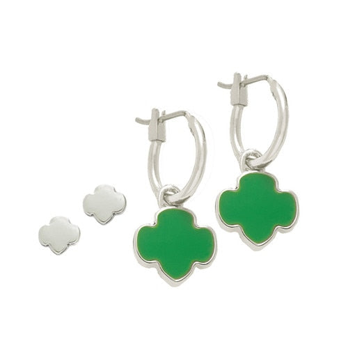 Girl Scout Charming Jewelry Collection Earrings Set - Silvertone