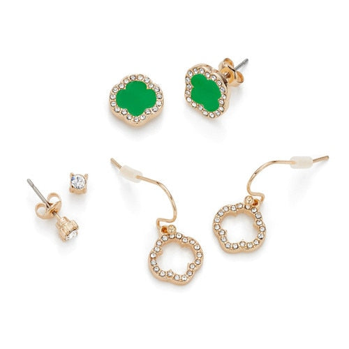 Pave Edge Earrings - Set of 3