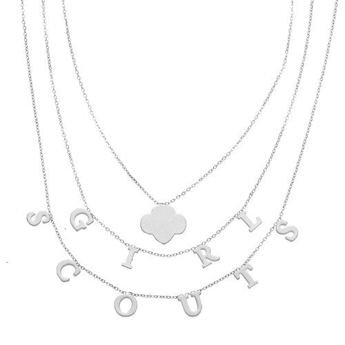 Girl Scout 3 Layer Charm Necklace Set