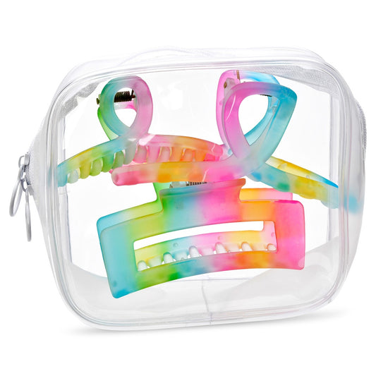 3-Pack Rainbow Clips in Reusable Pouch
