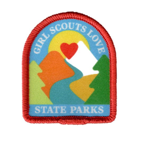 Girl Scouts Love the State Parks Fun Patch - Red