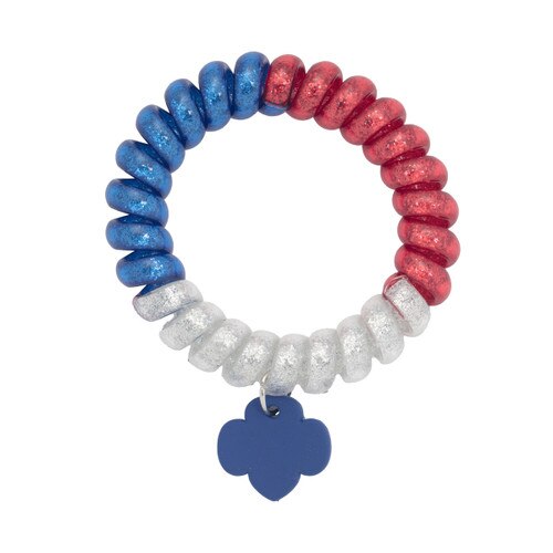 Red, White and Blue Glitter Coil Hair Tie
