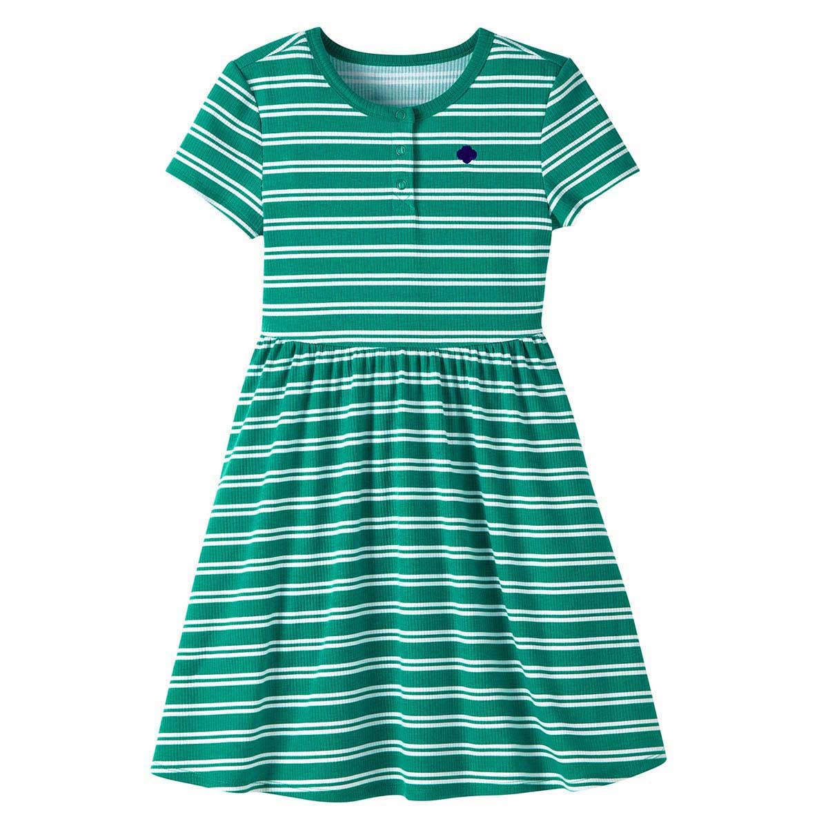 Junior Striped Henley Dress - Girls