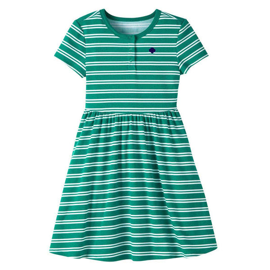 Junior Striped Henley Dress - Girls