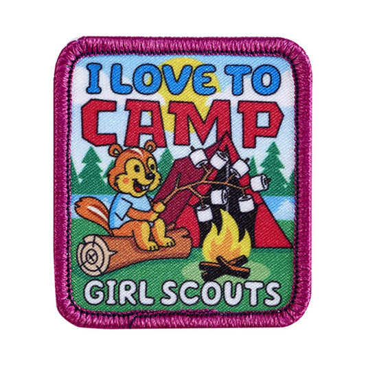 I Love To Camp Chipmunk Sew-On Patch