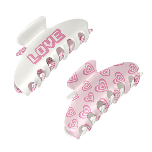 Two-Sided Large Claw Clip Love