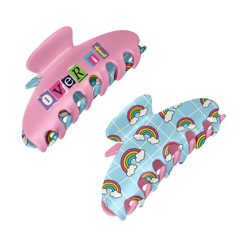 Two-Sided Claw Clip Rainbow