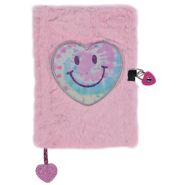 Heart Tie Dye Journal Lock & Key Furry Journal