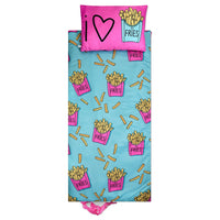 I Heart Fries Sleeping Bag and Pillow Set