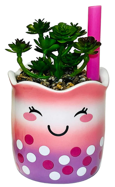 My Best Teas Faux Succulent Planter - Rose