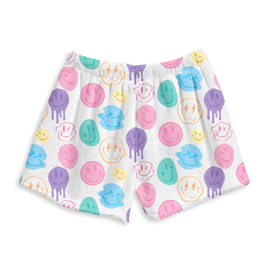 Happy Sherbet Fuzzy Lounge Shorts - Girls
