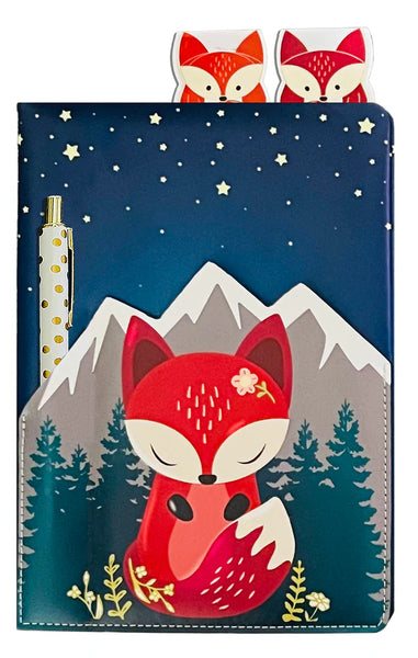 Sweetie Fox Pocket Journal w/ Pen & Magnet Page Markers