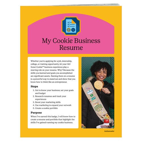 Ambassador My cookie Business Resume Badge Requirements