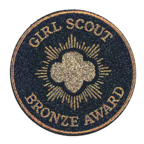 Girl Scouts Bronze Award Glitter Iron-On Super Fun Patch
