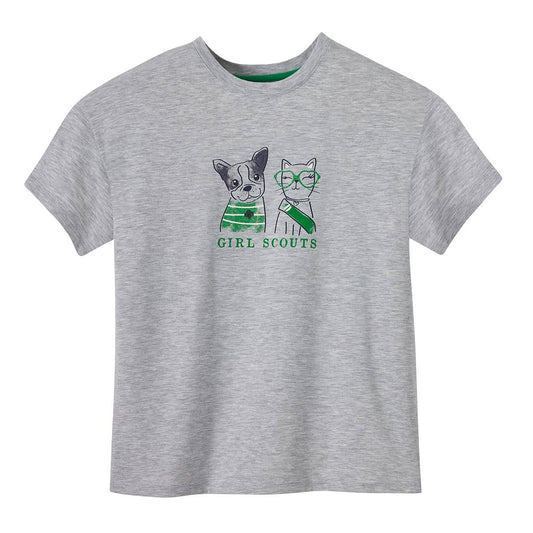 Puppy Kitty Gray T-Shirt - Girls