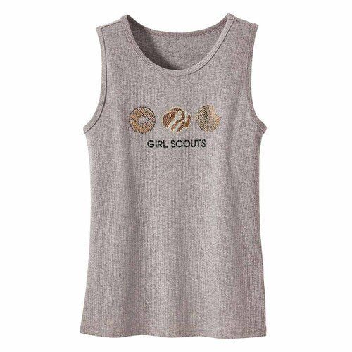 Rhinestone Cookie Tank Top Gray - Girls