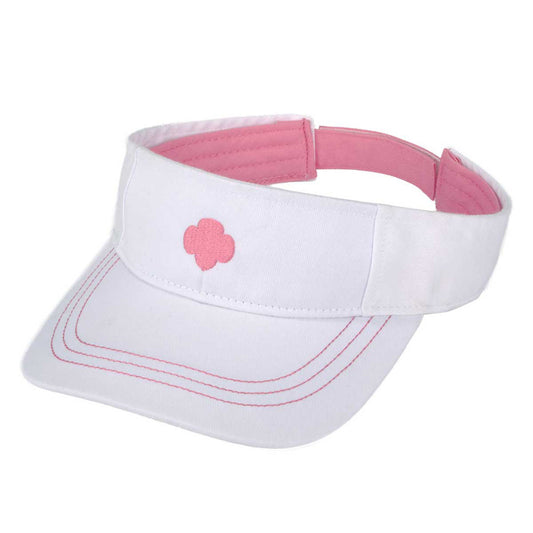 Trefoil Adjustable Visor White and Pink - Girls