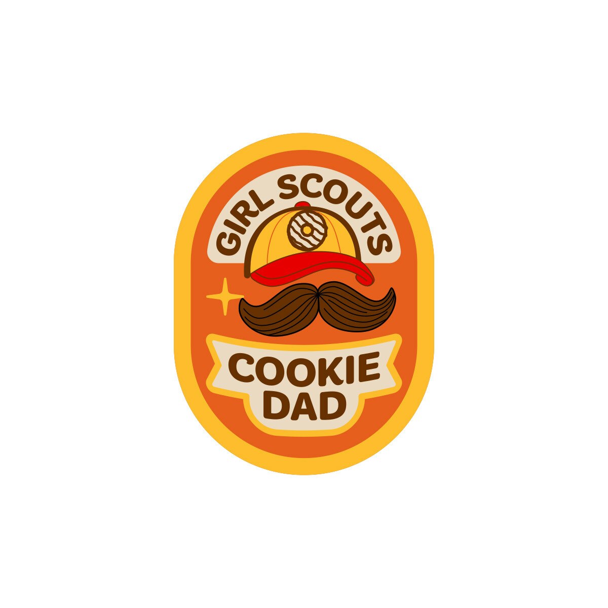 Cookie Dad Mustache Iron-On Patch