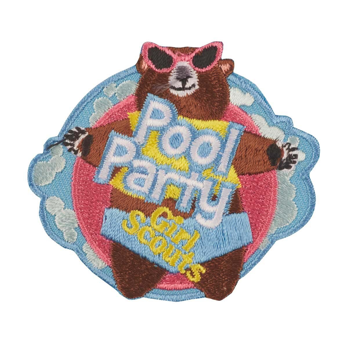 Pool Party Bear Iron-On Patch