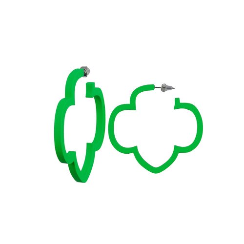 Trefoil Fun Finds Plastic Hoop Earings