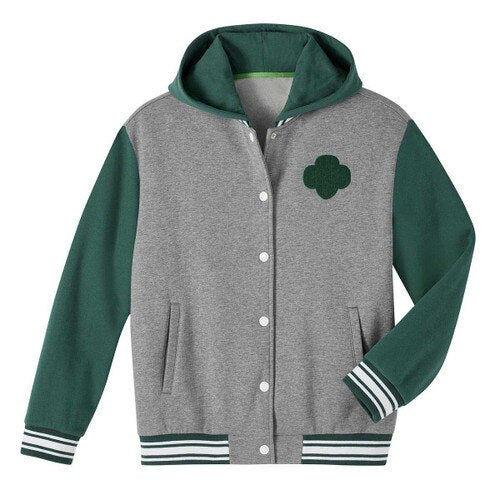Varsity Hooded Sweatshirt Jacket - Womens