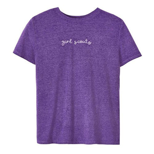 Embroidered Burnout T-Shirt - Womens