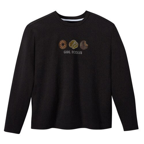 Rhinestone Cookie Long Sleeve T-shirt - Womens
