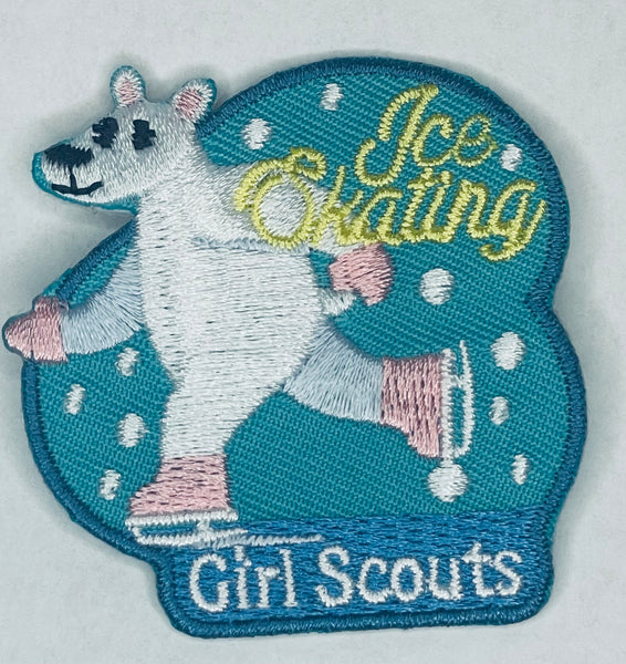 Girl Scouts Polar Bear Ice-Skating Fun Patch
