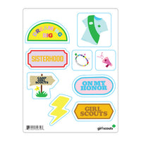 Girl Scout Camp Decal Water Bottle Sheet